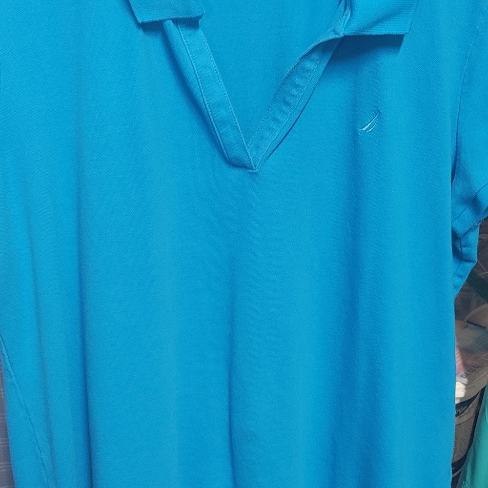 Nautica Fitted Blue Women Polo Shirt XXL